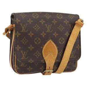 Authentic LOUIS VUITTON Monogram Cartouchiere MM Shoulder Bag M51253 LV